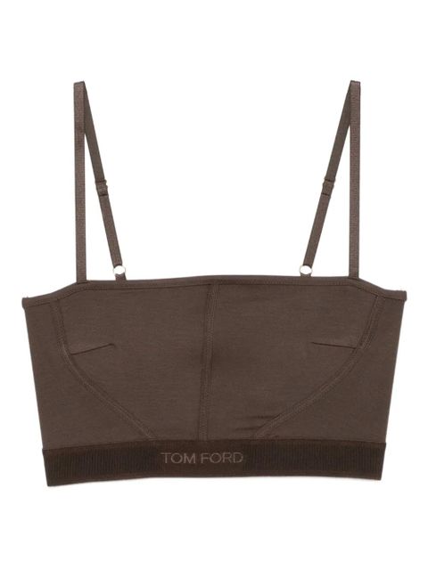 TOM FORD logo-embroidered tank top - Brown - zdjęcie produktu nr 1