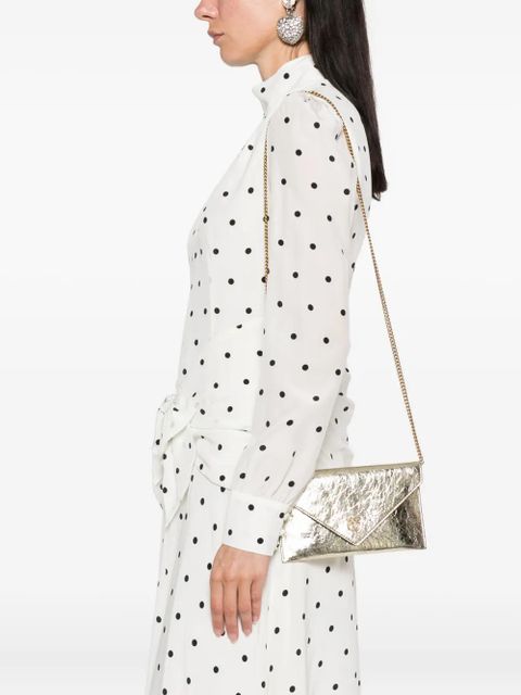 PINKO metallic-effect flap chain mini bag - Gold