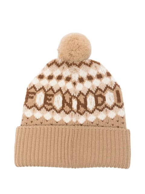 FENDI pompom nordic beanie - Neutrals - zdjęcie produktu nr 2