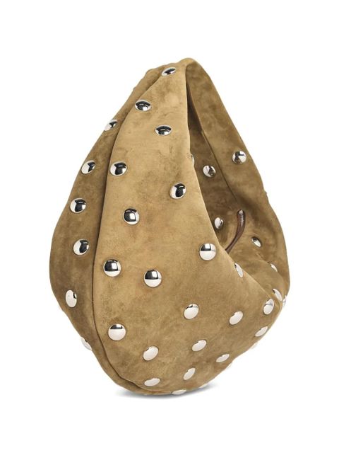 KHAITE scale pattern studded olivia shoulder bag - Neutrals