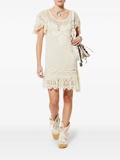 ISABEL MARANT Diena lace-panel mini dress - Neutrals - zdjęcie produktu nr 2