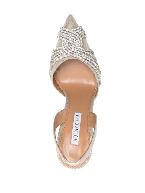 Aquazzura Aqua Gatsby 105mm leather pumps - Silver