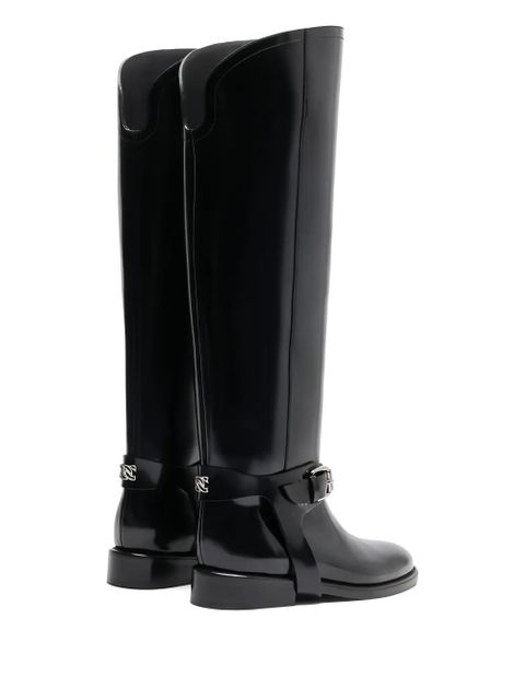 Casadei leather knee-high boots - Black