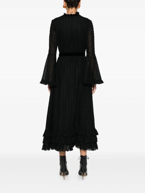 Valentino Garavani ruffled bell-sleeve dress - Black