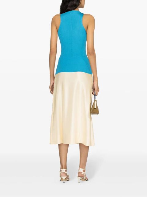 Lanvin keyhole-neck ribbed tank top - Blue