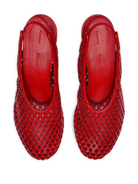 Proenza Schouler perforated slingback pumps - Red