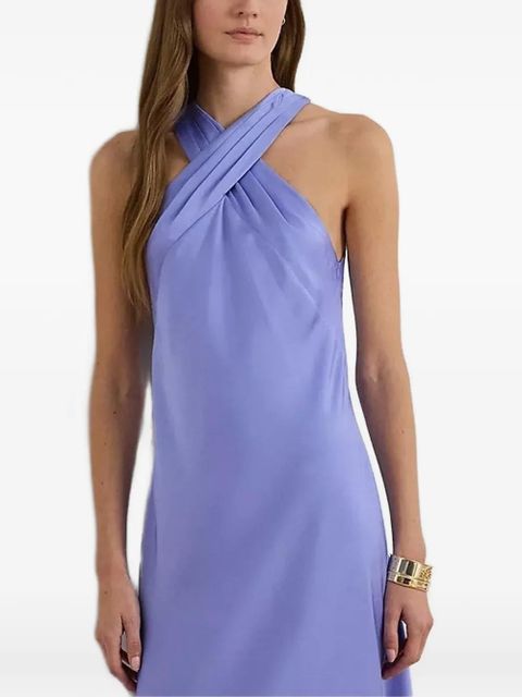 Lauren Ralph Lauren crossed halter midi dress - Blue - zdjęcie produktu nr 1