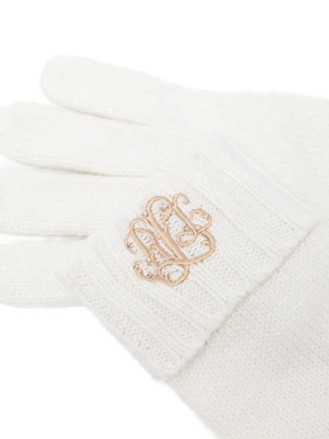 Lauren Ralph Lauren embroidered knit gloves - White