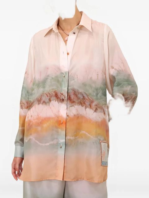 ZIMMERMANN ZIM DAYLIGHT RELAXED SHIRT TIE DYE - Neutrals