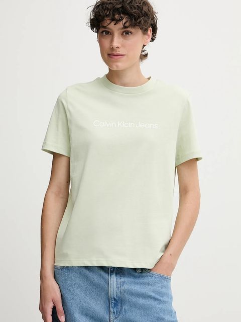 Calvin Klein Jeans t-shirt bawełniany damski kolor zielony LV047C912G - zdjęcie produktu nr 1