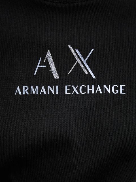 Armani Exchange t-shirt bawełniany damski kolor czarny XW001345 AF16356