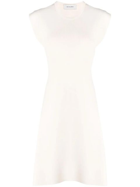 Yves Salomon fine-ribbed sleeveless mini dress - Neutrals - zdjęcie produktu nr 1