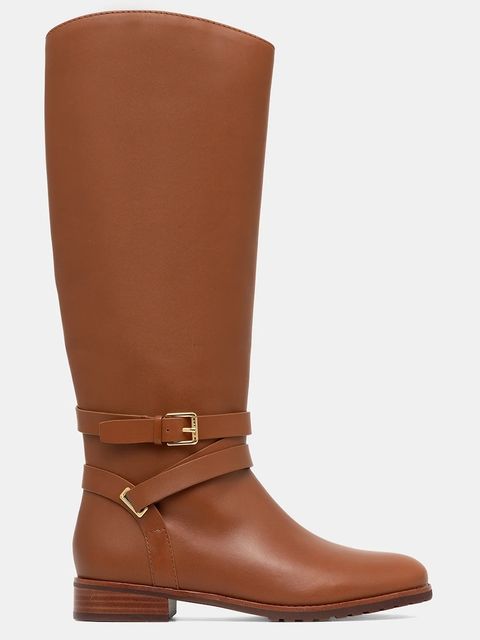 Lauren Ralph Lauren kozaki skórzane Collins Tll damskie kolor brązowy na płaskim obcasie 802974384001 - zdjęcie produktu nr 2