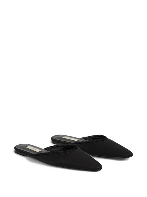 TOTEME frayed satin lounge slippers - Black - zdjęcie produktu nr 2