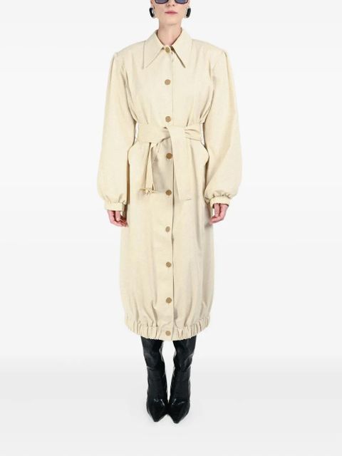 Rowen Rose buttonedup belted coat - Neutrals