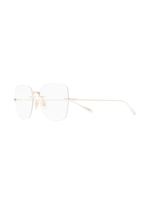 Gucci Eyewear oversized rimless-design glasses - Gold - zdjęcie produktu nr 2