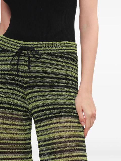 GANNI striped-pattern trousers - Black