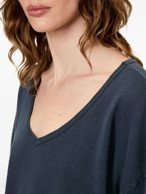 American Vintage Sonoma long-sleeve v-neck top - Blue