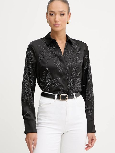 Guess koszula AGNES damska kolor czarny regular z kołnierzykiem klasycznym W5YH40 WFQC2 - zdjęcie produktu nr 1