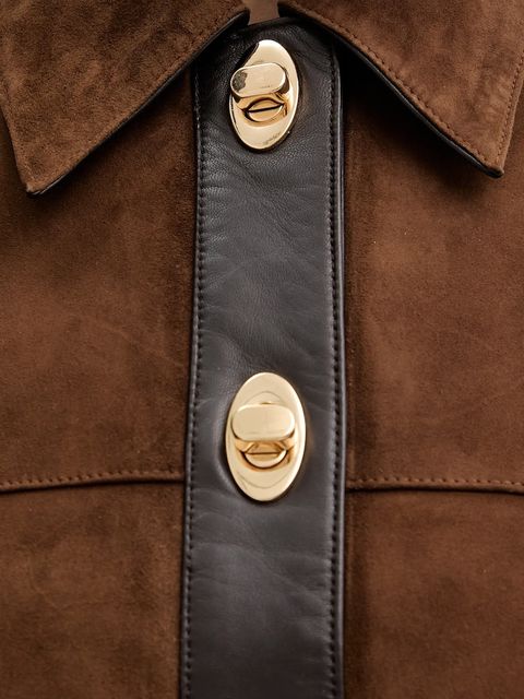 Retrofete kurtka zamszowa Nanna kolor brązowy przejściowa R-FW25-12093-19