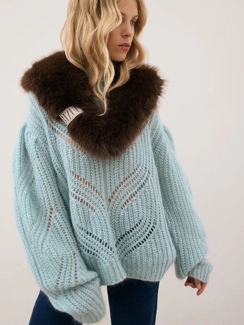 Bizuu szalik FLOOFU damski kolor brązowy gładki FLOOFU BRĄZOWY