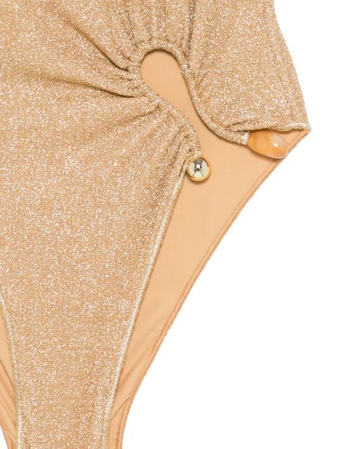 Oséree Lumière one-shoulder swimsuit - Gold