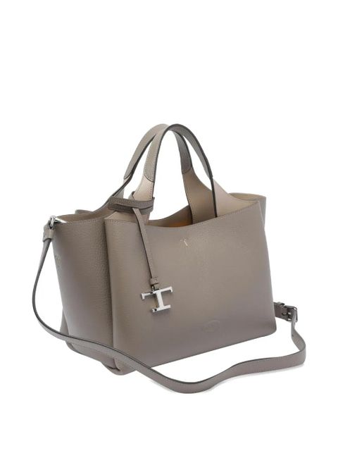 Tod's T-logo leather tote bag - Grey