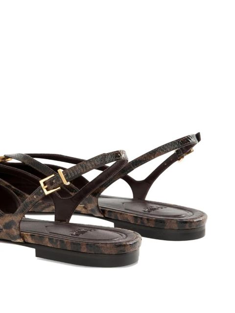 FENDI FFold slingback ballet flats - Brown