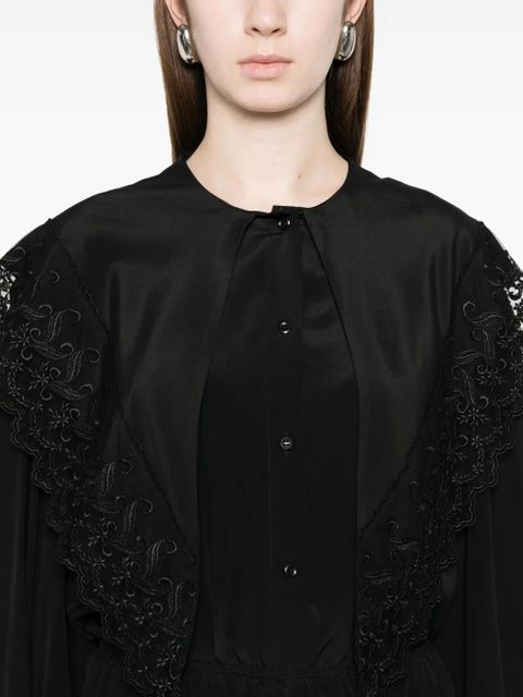 Simone Rocha lace-trim shirt - Black