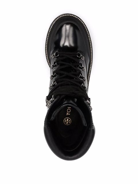 Tory Burch Lug-sole leather ankle boots - Black