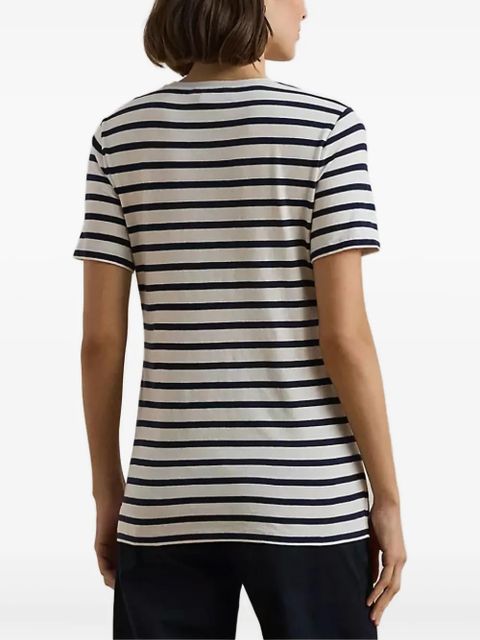 Lauren Ralph Lauren striped embroidered T-shirt - White - zdjęcie produktu nr 2