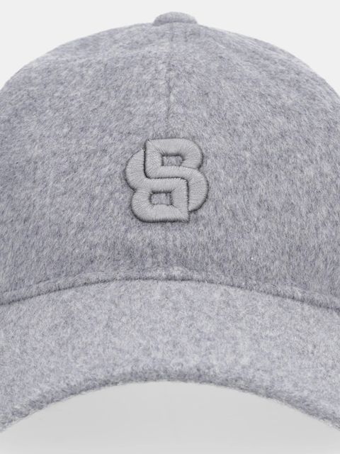 BOSS czapka z daszkiem z dodatkiem wełny kolor szary 50550607