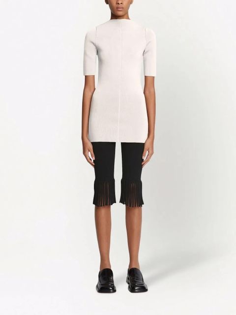 Proenza Schouler textured fringed biker shorts - Black