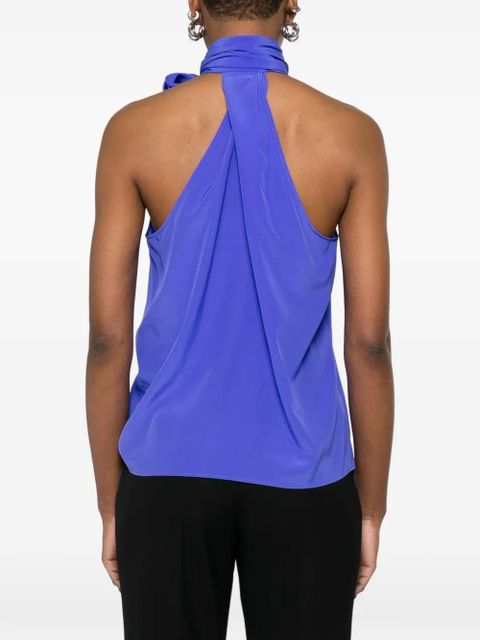 TOM FORD pleated tie neck top - Purple