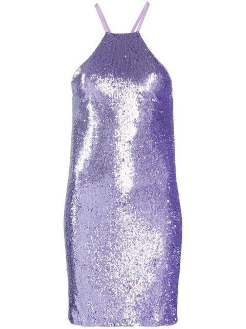 The Attico sequin-embellished open-back dress - Purple - zdjęcie produktu nr 1