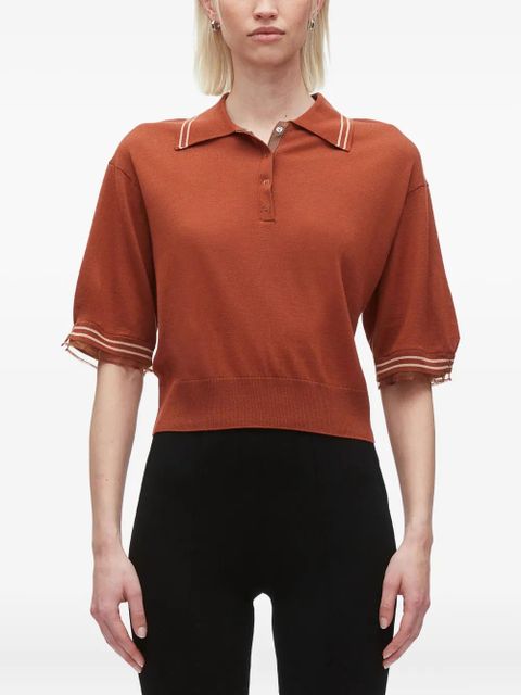 3.1 Phillip Lim short-sleeve wool polo shirt - Orange