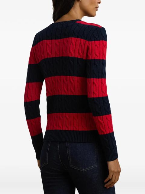 Lauren Ralph Lauren cable-knit striped sweater - Blue