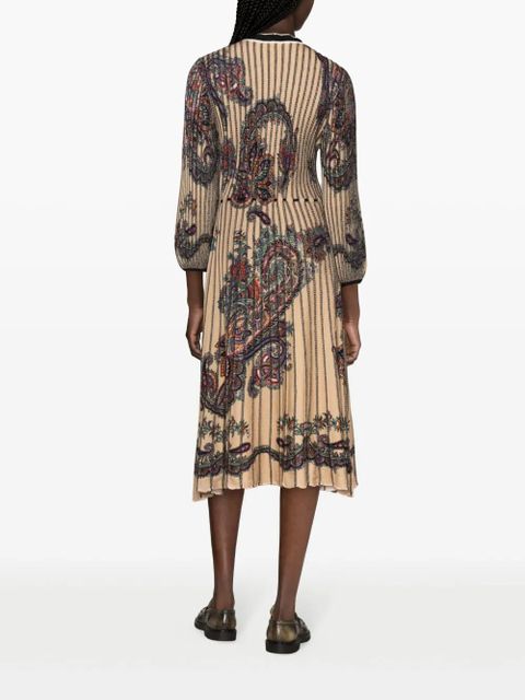 ETRO paisley-print virgin-wool midi dress - Neutrals