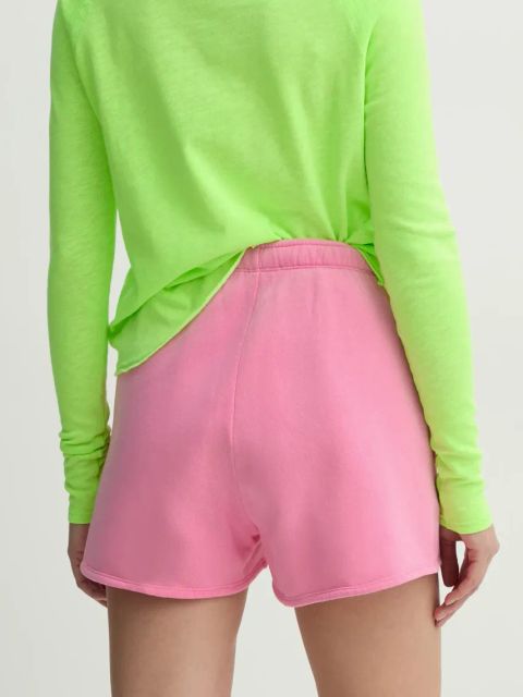 American Vintage szorty damskie kolor różowy gładkie high waist IZU09AE25