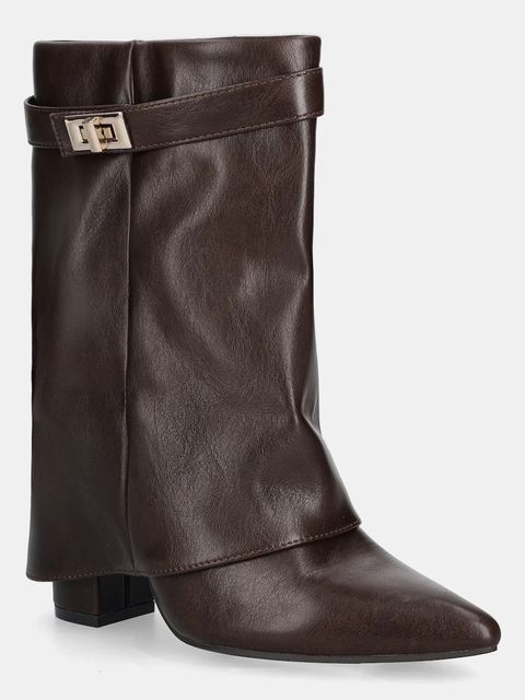 Answear.LAB botki kolor brązowy na słupku