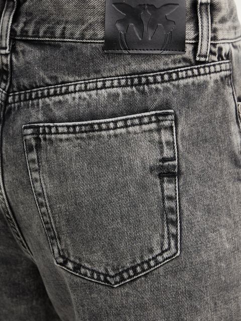 Pinko jeansy bawełniane damskie high waist 104635 A2W4