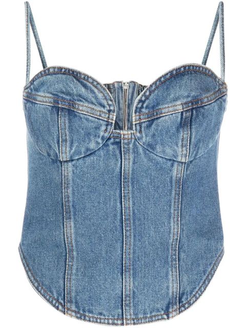 Magda Butrym cropped denim bustier top - Blue - zdjęcie produktu nr 1