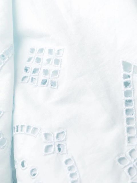 GANNI laser-cut organic cotton dress - Blue