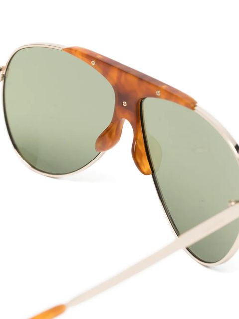 The Attico x Linda Farrow Amelia pilot-frame sunglasses - Gold