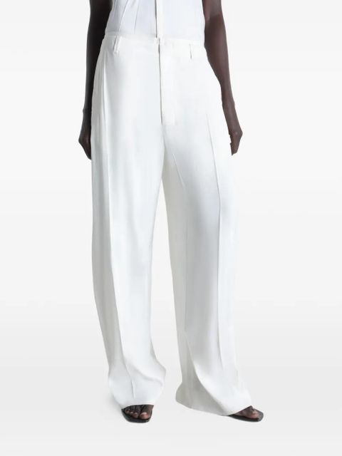 LEMAIRE pleat panel palazzo pants - White