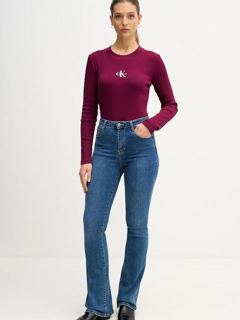 Calvin Klein Jeans longsleeve kolor fioletowy LV047A803G - zdjęcie produktu nr 2