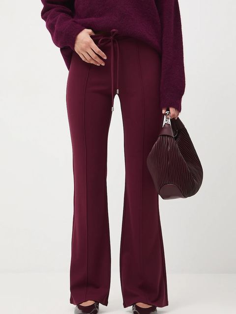 Medicine spodnie dresowe damskie kolor bordowy gładkie - zdjęcie produktu nr 1