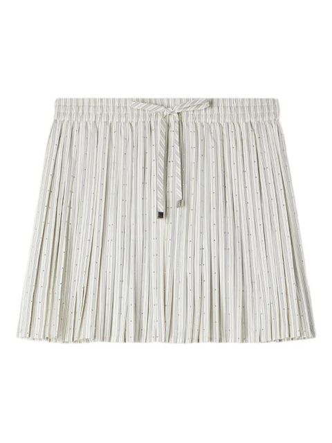 SANDRO striped rhinestone A-line mini skirt - Neutrals - zdjęcie produktu nr 1