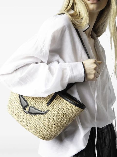 Zadig&Voltaire mini Wings basket beach bag - Neutrals - zdjęcie produktu nr 2