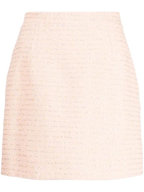 Alessandra Rich sequin-embellished tweed miniskirt - Pink - zdjęcie produktu nr 1